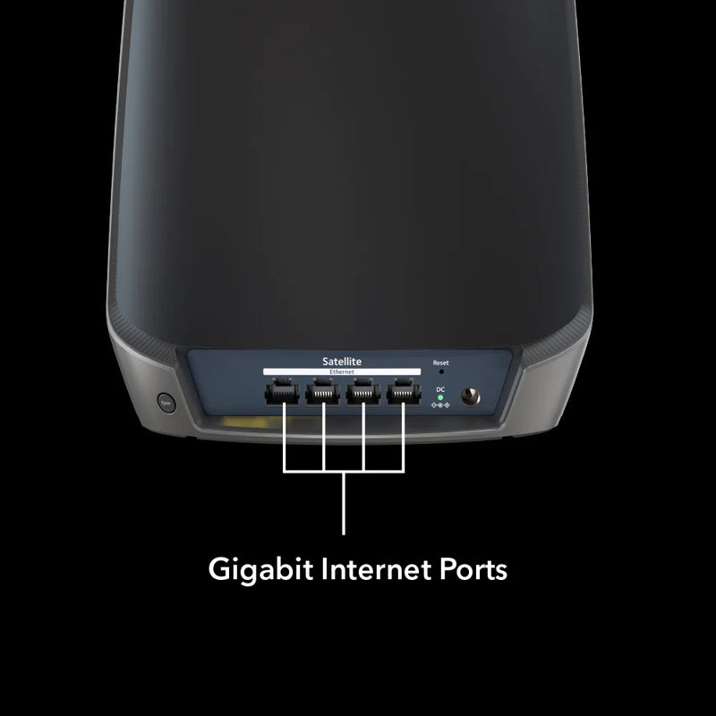 NETGEAR Orbi RBK862SB 6Gbps Triband 2Pc WiFi6 Mesh System (10Gb Port/1-Yr Armor)