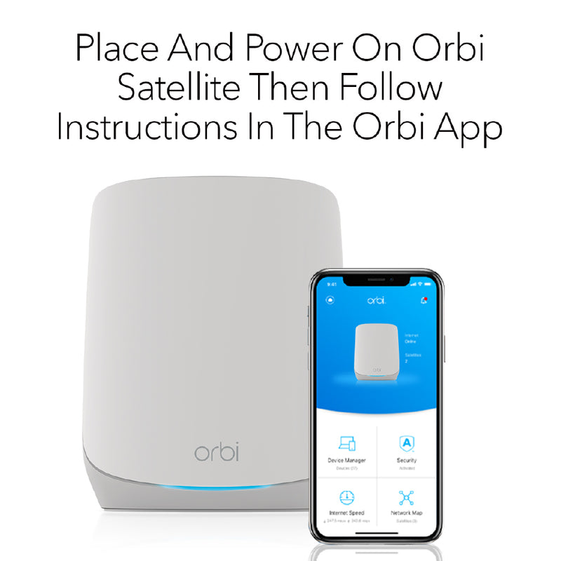 NETGEAR Orbi RBS760 AX5400 Tri-Band Add-on WiFi 6 Mesh Satellite