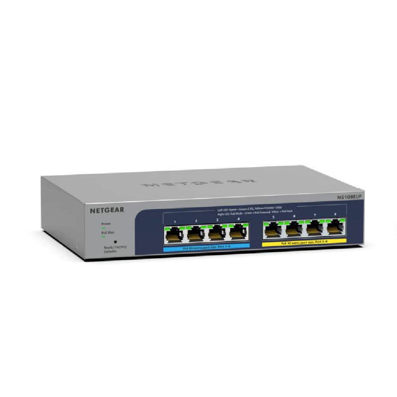 Netgear MS108EUP 8-PORT Ultra60 POE++ Multi-Gigabit Ethernet Plus Switch