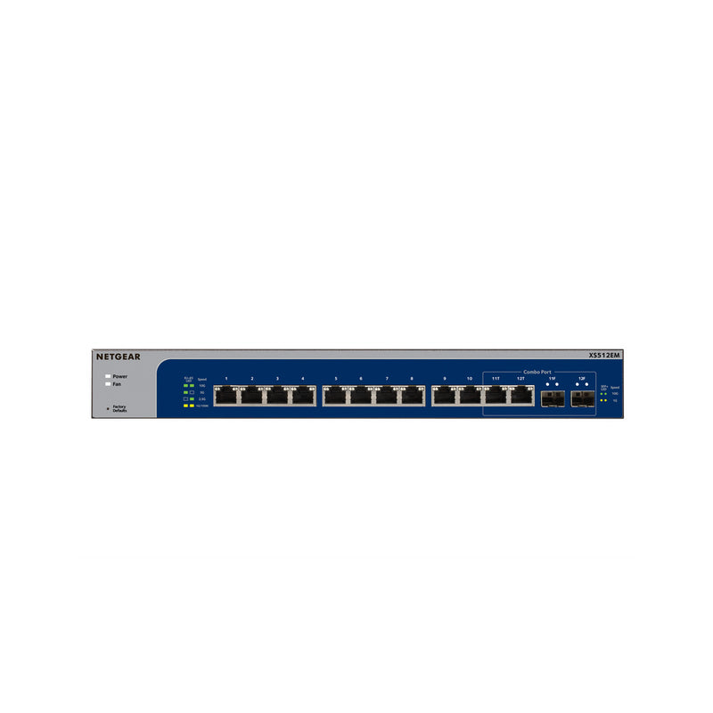 Netgear XS512EM 12-Port 10G-Gigabit/Multi-Gigabit Ethernet Switch with 2 SFP+ Combo Ports