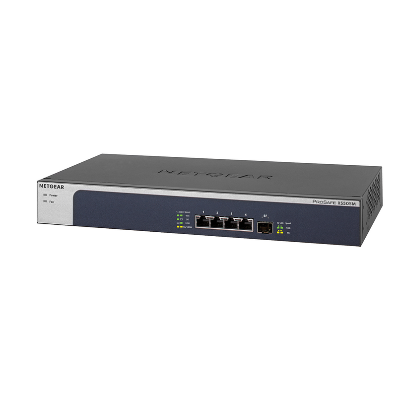 NETGEAR XS505M 5-Port 10G Multi-Gigabit Ethernet Unmanaged Switch - with 1 x 10G SFP+, Desktop/Rackmount, and ProSAFE Limited Lifetime Protection