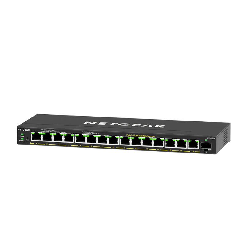 Netgear 16-Port PoE+ Gigabit Ethernet Plus Switch (180W) with 1 SFP Port