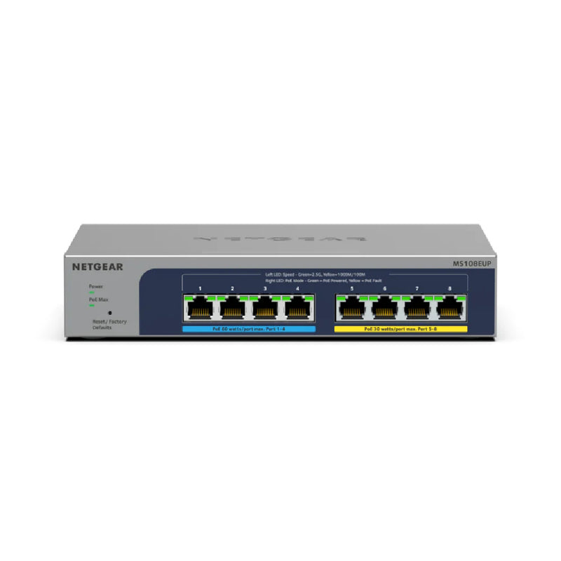 Netgear MS108EUP 8-PORT Ultra60 POE++ Multi-Gigabit Ethernet Plus Switch