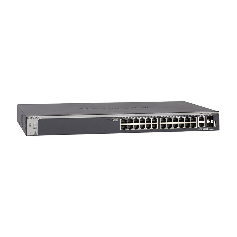 NETGEAR GS728TX 28-Port Gigabit/10G Stackable Smart Switch - 24 x 1G, Managed, with 2 x 10G Copper and 2 x 10G SFP+, Desktop or Rackmount, and Limited Lifetime Protection