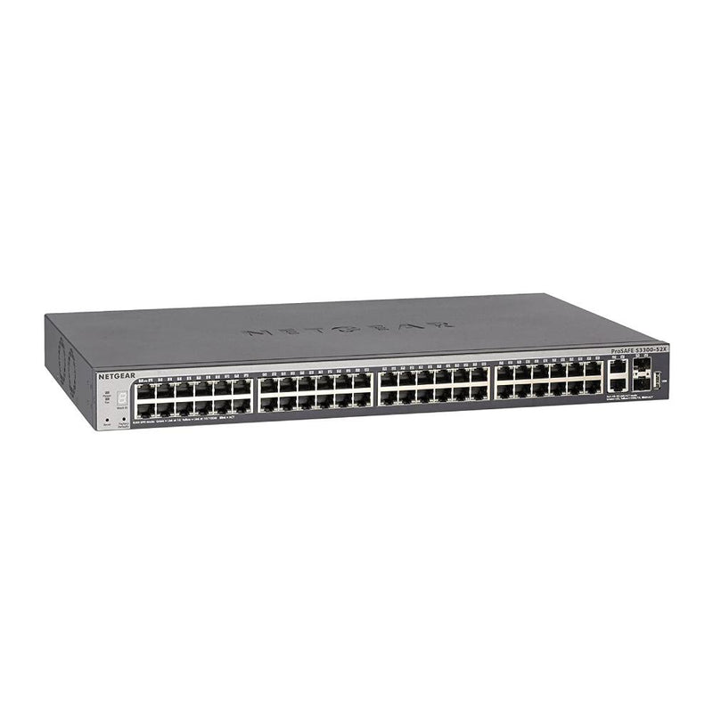 NETGEAR GS752TX 52-Port Gigabit/10G Stackable Smart Switch - 48 x 1G, Managed, with 2 x 10G Copper and 2 x 10G SFP+, Desktop or Rackmount, and Limited Lifetime Protection