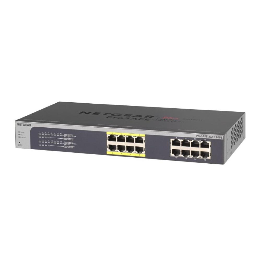 NETGEAR JGS516PE 16-Port Gigabit Ethernet Smart Managed Plus PoE Switc –  Kaira India