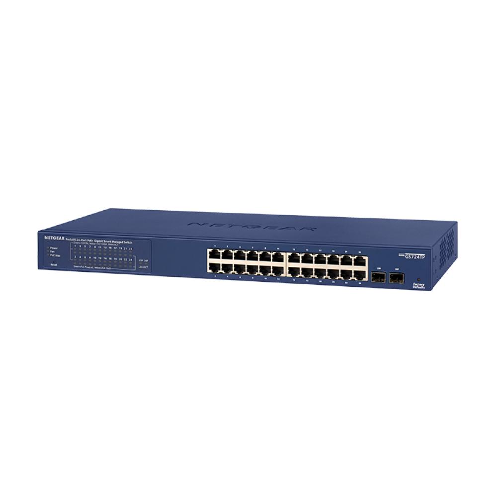 Gs3137e Router NETGEAR GS724TPv2 24-Port Gigabit Ethernet Smart Managed Pro PoE Switc ...