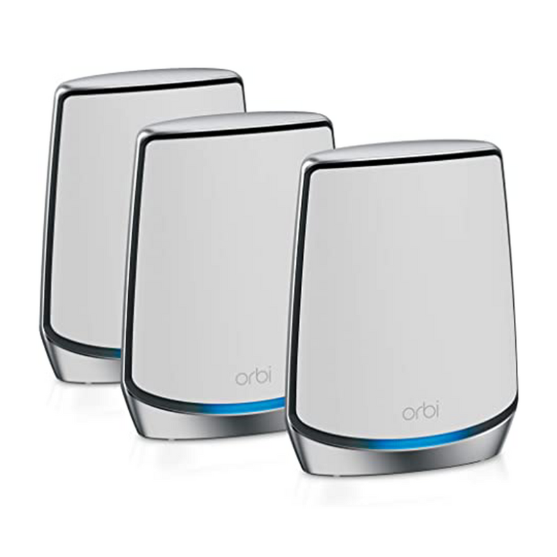 NETGEAR RBK853 Orbi Tri-Band WiFi 6 Mesh System – Wifi 6 Router With 2 Satellite Extenders Coverage up to 6,000 sq. ft. and 60+ Devices 11AX Mesh AX6000 WiFi (Up to 6Gbps)