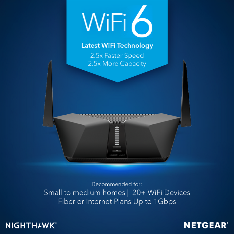NETGEAR Nighthawk RAX40 AX4 4-Stream WiFi 6 AX Router - AX3000